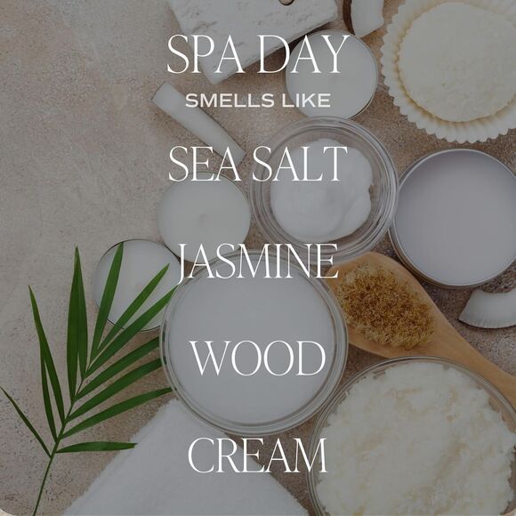 Spa Day Candle –Sweet Water Decor 11oz Soy Jar, Sea Salt Jasmine Wood Cream, USA - Picture 2 of 8